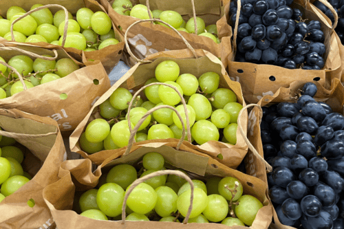 grapes in sustainable packaging